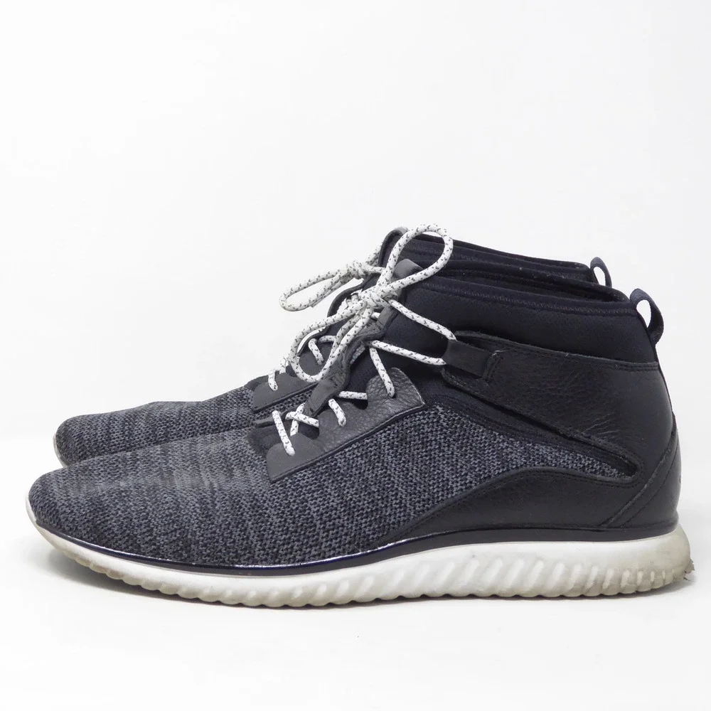 Cole Haan Mens GrandMotion Mid-Top Knit Sneakers Black C30660 Size 10.5M